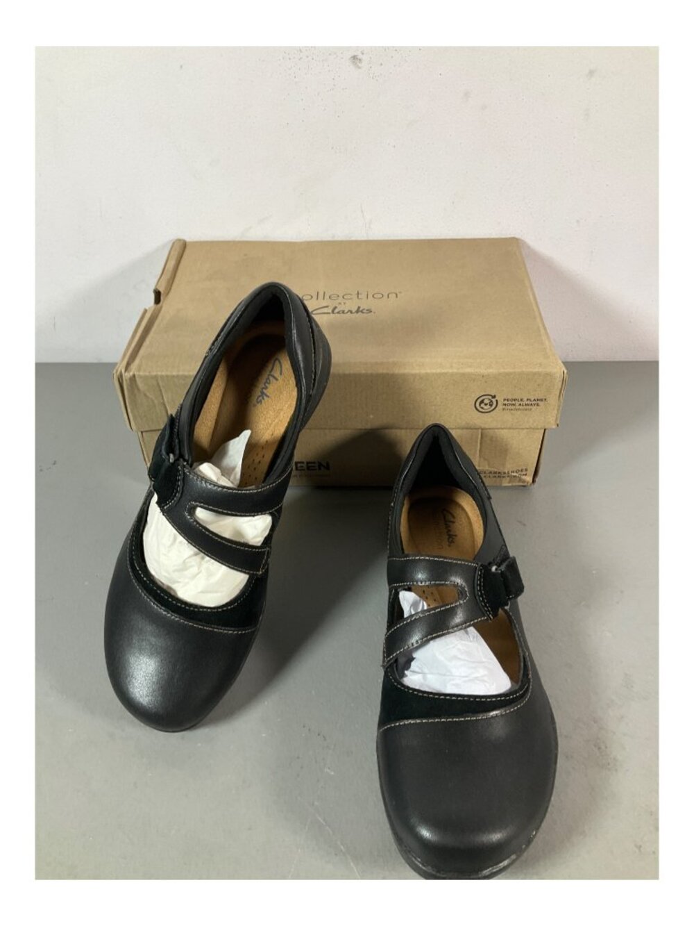 Clarks Roseville Jane Mary Jane Shoes - Leather Upper, Textile Lining, TPR Sole
